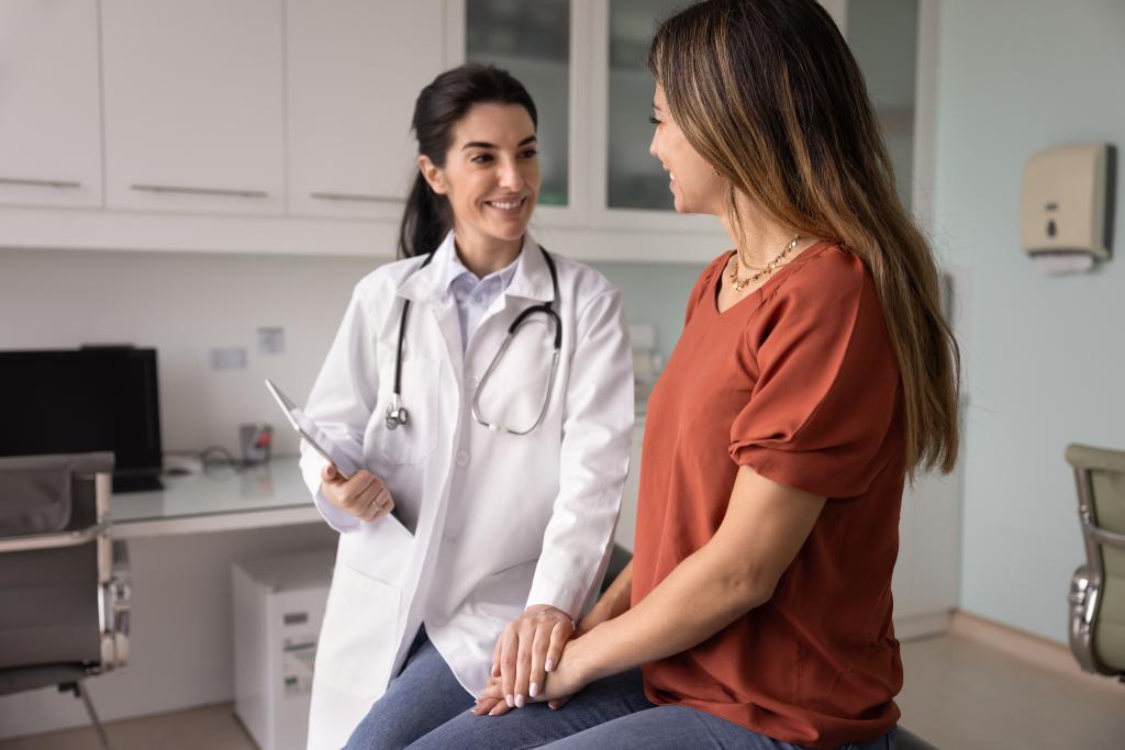An NP meets with a patient regarding fertility.